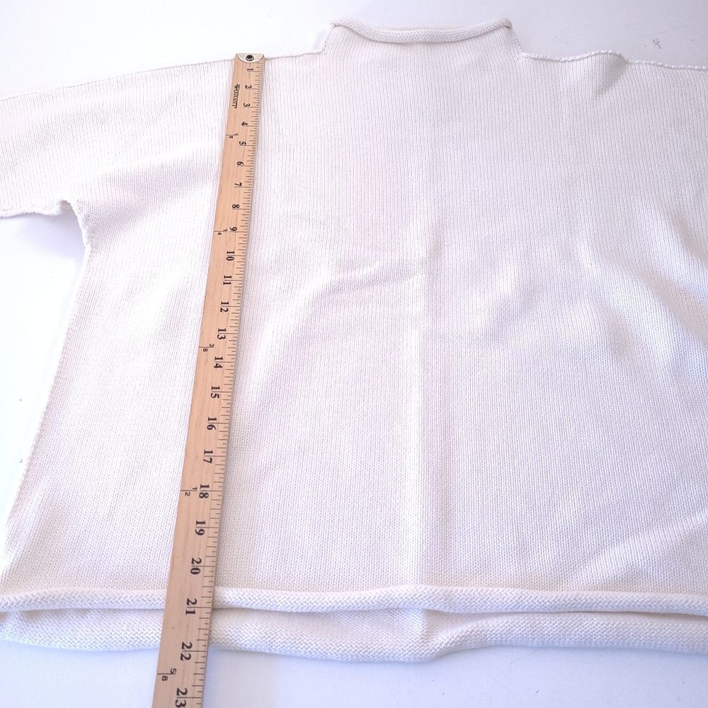 $398 Frank & Eileen Monterey Cream Rolled Funnel Neck Sweater Size M - Picture 7 of 9